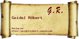Geidel Róbert névjegykártya