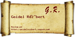 Geidel Róbert névjegykártya